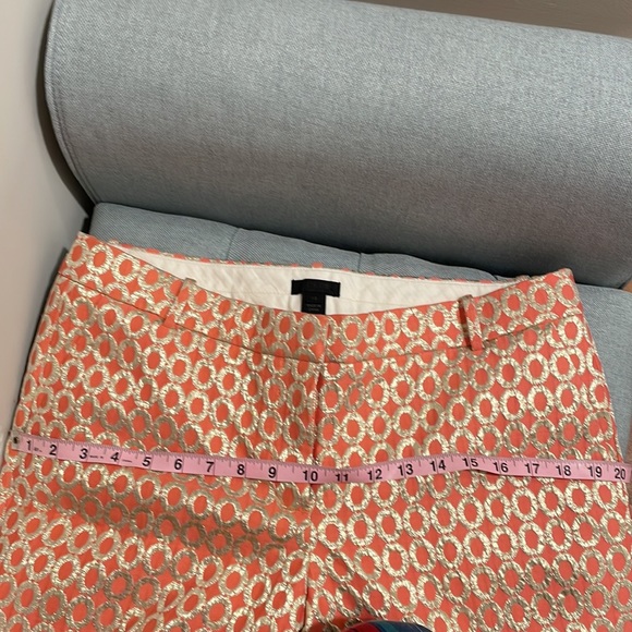 J.Crew Cafรฉ Capri - Coral Gilded Dot Brocade Sz 10 - Picture 9 of 9